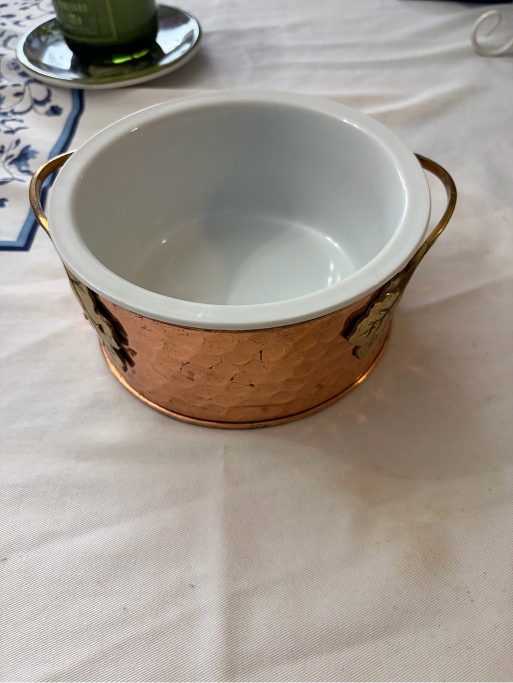 Teleflora Ceramic bowl and copper holder